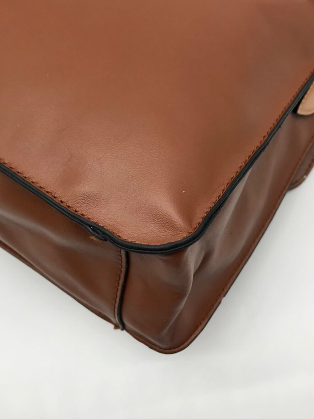Move & Moda Brown Faux Leather Convertible Work Briefcase Crossbody - Picture 8 of 13